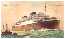 MV Britannic White Star Line Boat Postcard Posted 1932 - £11.65 GBP
