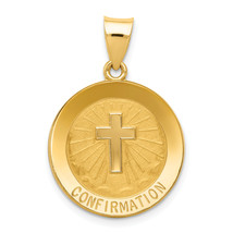 14k Confirmation Medal Hollow Round Pendant REL170 - $7,742.52 MXN