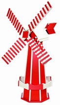 6½ Foot Jumbo Poly Windmill - Cardinal Red &amp; White Garden Weather Vane Amish Usa - £1,119.08 GBP