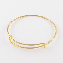 Adjustable Iron Expandable Bangle bracelet making  Gold Color lot of 15 - £4.07 GBP