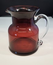 Large Gorgeous Design Amethyst Pitcher With Clear Glass Handle - £39.55 GBP