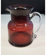 Large Gorgeous Design Amethyst Pitcher With Clear Glass Handle - £38.98 GBP