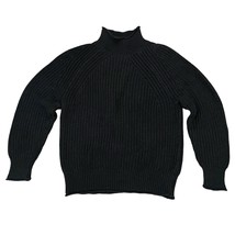 NEW J. Crew Relaxed Rollneck Sweater Knit Cotton BE159 Black - Size Medium - £53.07 GBP