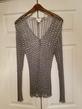 Lacrochet Ladies Blue Beaded Designer Button-Down Long Sleeve Sweater (N... - £38.79 GBP