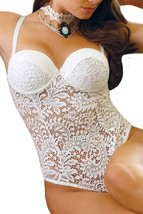 Push-up Bra White Bridal Wedding Thong Bodysuit Lingerie Lace Body Teddy leotard - £9.64 GBP+