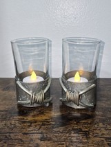 Rustic Metal Tealight Candle Holder Set 4.5&quot; - £28.13 GBP