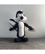 1995 Warner Bros Looney Tunes Pepe Le Pew Stuffed Doll 10” Small Tear - $16.23 CAD