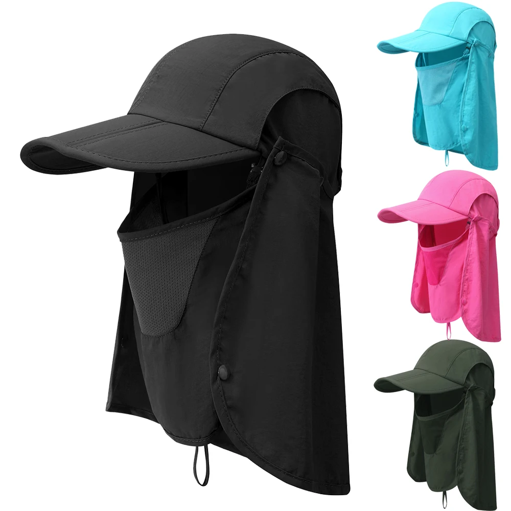 Women Hat Upf50 Outdoor Summer Sun Fisherman With Neck Flap Bucket Hats - £13.99 GBP
