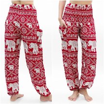 Burgundy ELEPHANT Pants Women Boho Pants Hippie Pants Yoga - £14.38 GBP