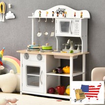 Kids Wooden Pretend Play Kitchen Set For Kids With Accessories And Sink - $173.22