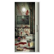 Csi Bloody Horror Creepy Crapper Bathroom Door Cover Psycho Halloween Decoration - £5.49 GBP