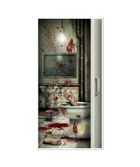 CSI Bloody Horror CREEPY CRAPPER BATHROOM DOOR COVER Psycho Halloween De... - £5.47 GBP