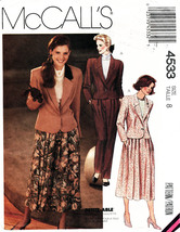 Misses&#39; JACKET, SKIRT &amp; PANTS Vintage 1989 McCall&#39;s Pattern 4533 Size 8 ... - £9.38 GBP