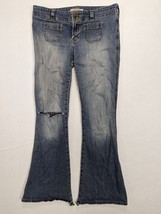 Abercrombie Fitch Womens Jeans Flared Distressed Size 10 Cotton Blend Blue - $14.68