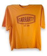 Carhartt T-Shirt Men&#39;s XL Loose Fit Orange Red Logo Workwear Casual Spri... - $30.11 CAD
