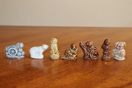 Chippy* Lot Of 7 Porcelain Figurines Wade Whimsies Red Rose Tea Wild Animal - $14.25