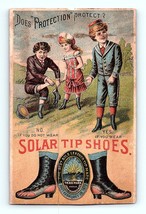 Victorian Trade Card Solar Tip Leather Shoes 19th Century 1880&#39;s Philade... - £13.98 GBP