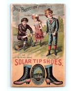 Victorian Trade Card Solar Tip Leather Shoes 19th Century 1880&#39;s Philade... - £14.08 GBP