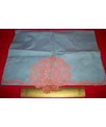 Home Treasure Linen Decor Blue Pillowcase Pair Pink LaceTrim Pillow Case... - $23.74