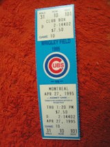 MLB 1995 Chicago Cubs Ticket Stub Vs. Montreal Expos 4/27/95 - $3.49