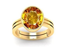 9.25 Ratti Pukhraj Stone Original Certified Yellow Sapphire Gemstone Adj... - $37.82