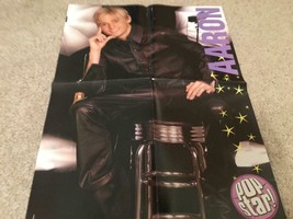 Aaron Carter Christina Aguilera teen magazine poster clipping 90&#39;s black... - $5.00