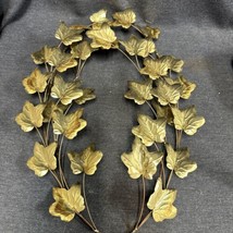 2 VINTAGE HOME INTERIORS Brass Art Ivy Leaf Leaves Picture Accents. 18” ... - $24.75