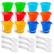 12 Sets Sand Buckets With Shovels For Kids Beach Pails Beach Buckets Toy... - £31.45 GBP