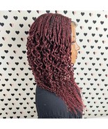 Wavy Curls Curly Braids Cornrows Box Braided Wigs Lace Closure Goddess B... - $144.93