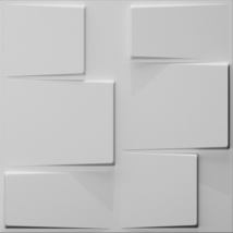 Dundee Deco JNFBAZP2116 Paintable Off White Geometric Steps Fiber 3D Wall Panel, - £12.32 GBP+
