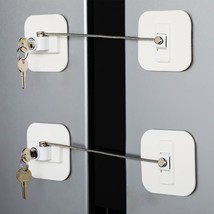 Locks For Refrigerator,2 Pack Fridge Lock With Keys,Lock For A Fridge(White Refr - £31.49 GBP