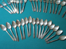 WM ROGERS BY INTERNATIONAL SILVER CO.  52 PCS FLATWARE ROSES DECOR I WOO... - $143.55