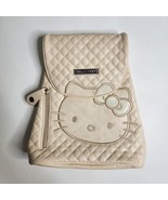 SANRIO Hello Kitty Quilted Faux Leather Backpack Pink Beige Backpack Bag... - $739.78 MXN
