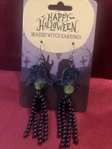 Witch Hat Beaded Halloween Earings - $8.79