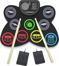 Electronic Drum Set, 9 Pads Electronic Drum Roll Up Drum Pad Built-In Sp... - $54.97