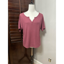 Honeydew Womens T-Shirt Purple Short Sleeve Notch Neck Stretch Pullover S New - £9.55 GBP