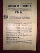 1920s PRESERVATION VEGETABLES W/ SALT CANADIAN INDUSTRIES WNDSOR SALT Co... - $12.95