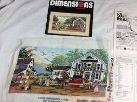 1990 DIMENSIONS NEEDLEPOINT KIT 2375 ROSEWIND COUNTRY INN Partially Comp... - $29.68