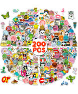 200pcs Cute Cartoon Vinyl Decorative Sticker with Handle for Laptop Wate... - £14.66 GBP