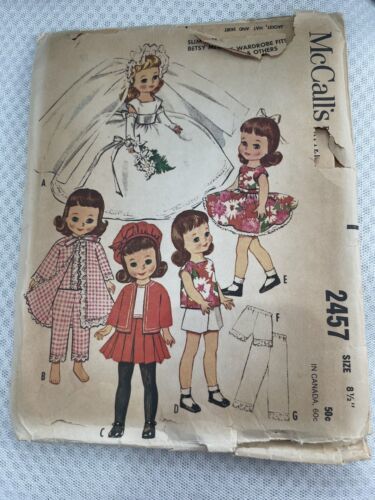 Vtg 1961 Mccalls Sewing Patterns 2457 Doll Clothesslim Girl Betsy Mccalls Uncut - £18.30 GBP