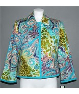 Harve Benard Bright Colorful Paisley Jacobean Leopard Lined Jacket Wm&#39;s ... - $52.96 CAD
