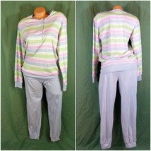 Normann 2 Pc Pajama Set Striped Cotton Long Sleeve - £18.89 GBP