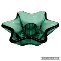 Vintage Indiana Glass Star Shaped Candlestick Holder USA Retro Holiday Décor  - £7.80 GBP