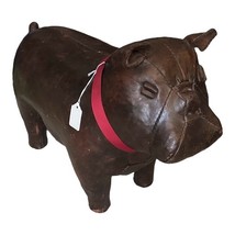 Vtg Dimitri Omersa Abercrombrie Leather Bulldog Dog London England Foots... - $38,013.53 MXN