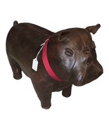 Vtg Dimitri Omersa Abercrombrie Leather Bulldog Dog London England Foots... - $1,999.99