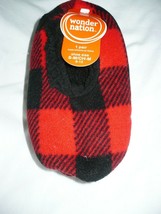Wonder Nation Fuzzy Babba Slipper Socks Size M/L Red 1 Pair Gripper Bottoms - £8.20 GBP