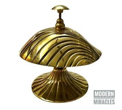 Campana de mesa con diseño de festones de mar de latón brillante/campana... - £34.41 GBP