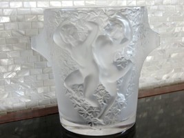 Lalique Ganymede Frosted Crystal Dancing Nude Figures Champagne Wine Ice Bucket - £2,319.75 GBP