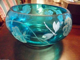 Randy Fenton c1960s Blue Glass Bowl Signed And Unsigned Footed Compote Pick 1 - £37.56 GBP