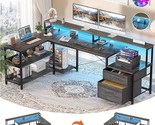 L Shaped Desk With File Drawer, 66&quot; Reversible L Shaped Computer Desk Wi... - $370.99